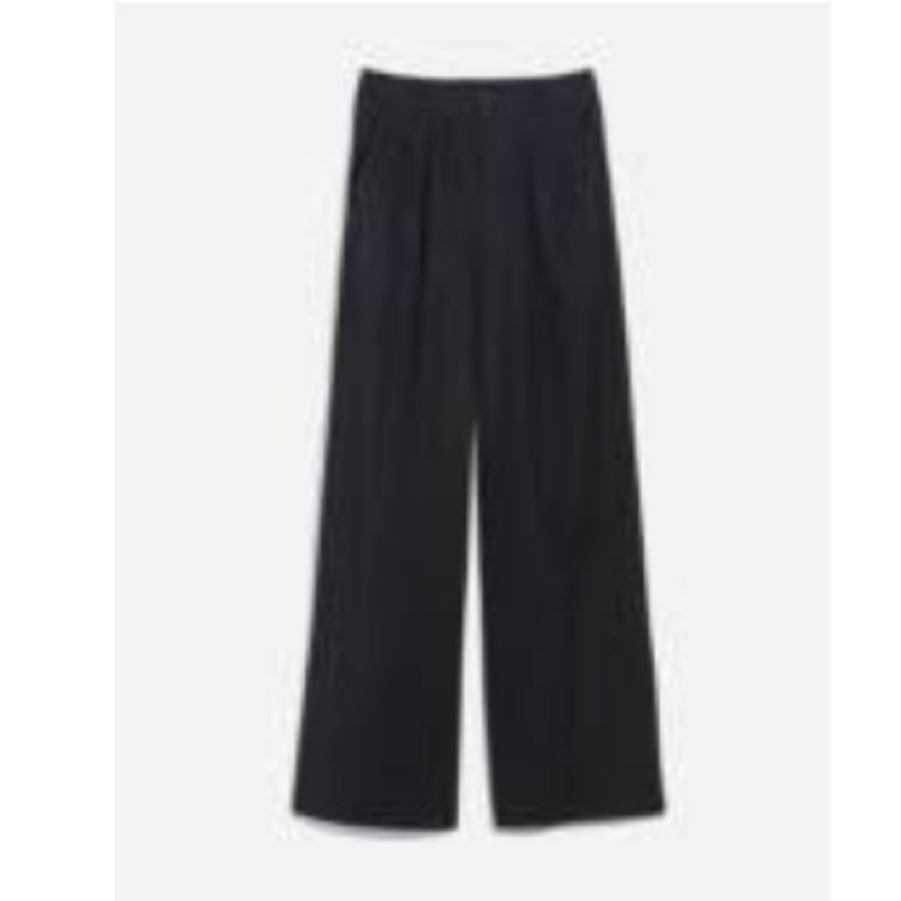 NWT Madewell Harlow Wide Leg Pant in Black Drapey Twill Size 10